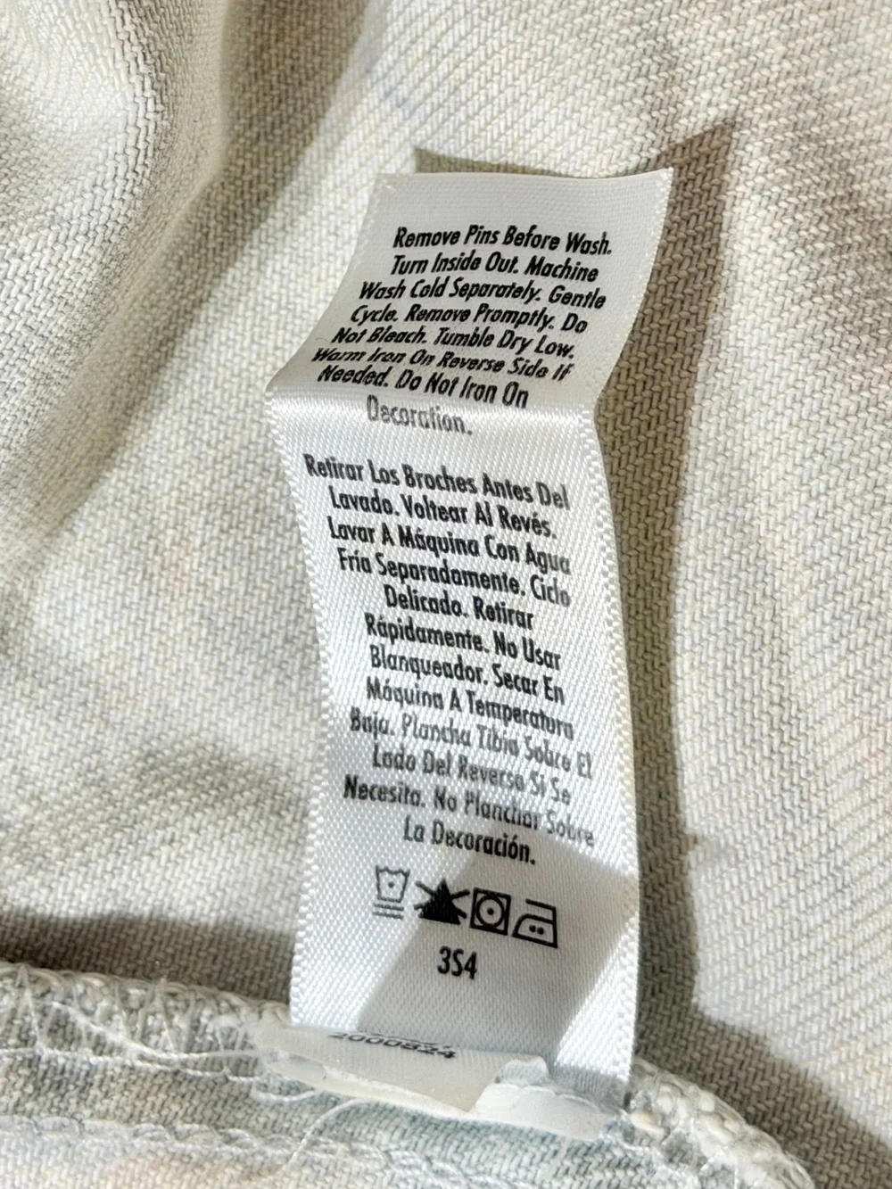 Justice White Denim Jacket with Bazooka Ring Pop Label